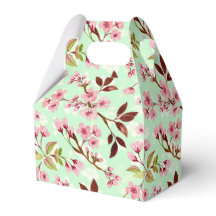 Cherry Blossoms Mint Background