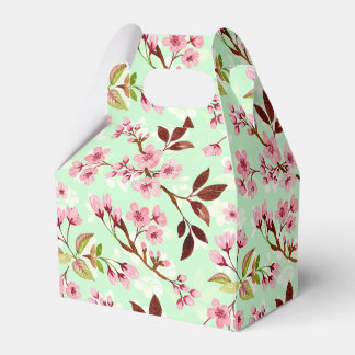 Caixinha De Lembrancinhas Cherry Blossoms Mint Background