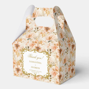 Caixinha De Lembrancinhas Chic Blush Dourado Casamento Favor Box Boho Flores