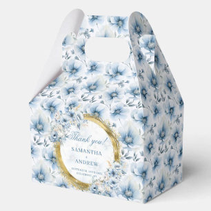 Caixinha De Lembrancinhas Chic Boho Light Blue Dourado Casamento Obrigado Ca