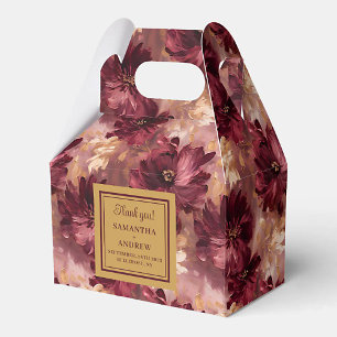 Caixinha De Lembrancinhas Chic Burgundy Blush Dourado Casamento Favor Presen