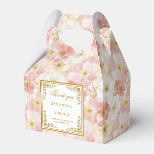 Caixinha De Lembrancinhas Chic Dusty Pink Dourado Watercolor Box