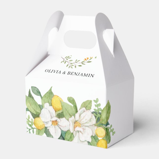 Caixinha De Lembrancinhas Chic Floral e Lemon Greenery Box (Frente)
