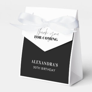 Caixinha De Lembrancinhas Chic Preto e Branco Agradecimento de Aniversário