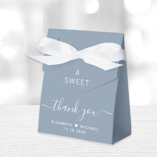 Caixinha De Lembrancinhas Chic Um Doce Obrigado Casamento Azul Empoeirado