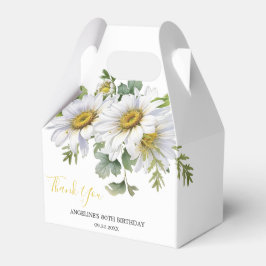 Caixinha De Lembrancinhas Chic White Daisy Floral Greenery Aniversário