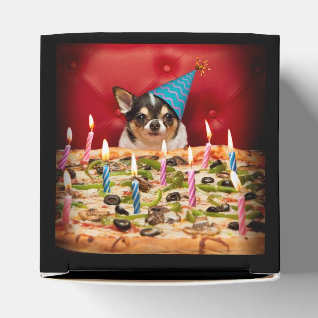 Caixinha De Lembrancinhas Chihuahua Birthday Pizza Pie (Topo)