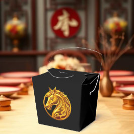 Caixinha De Lembrancinhas Chinese New Year Gold Horse-