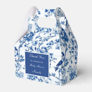 Caixinha De Lembrancinhas Chinoiserie Blue Birds and Flowers Chá de fraldas
