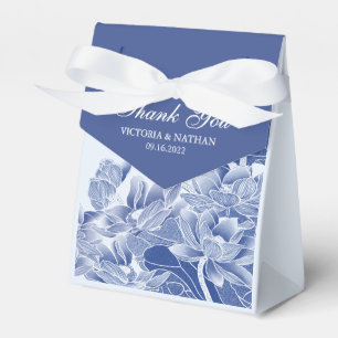 Caixinha De Lembrancinhas Chinoiserie Clássica Floral Azul Elegante