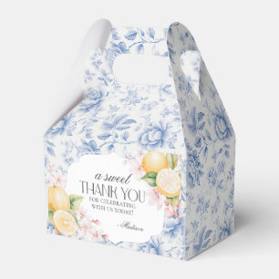 Caixinha De Lembrancinhas Chinoiserie Lemon Tea Party Floral Toile