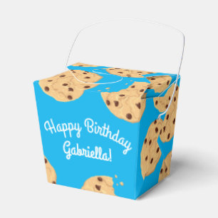 Caixinha De Lembrancinhas Chip Cookies primeiro aniversario Festa Azul