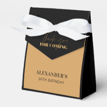 Chique Agradecimento de Aniversário Preto e Dourad