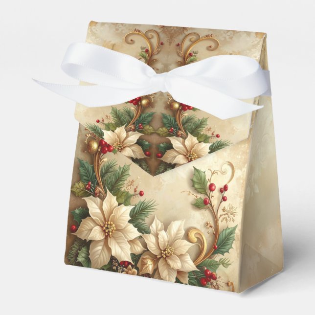 Caixinha De Lembrancinhas Christmas Floral Holiday Gift Box (Frente)