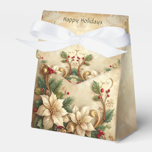 Caixinha De Lembrancinhas Christmas Floral Holiday Gift Box (Frente)