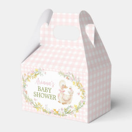 Caixinha De Lembrancinhas Chuva de Bebê Menina Floral Ganso Bobo Rosa