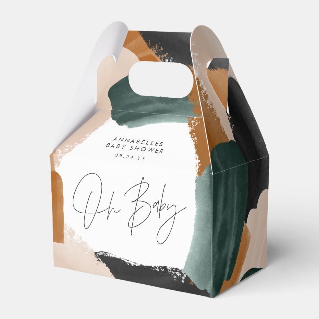 Caixinha De Lembrancinhas Chuva de bebêabstrato de terracotta de bebê pintad (Frente)