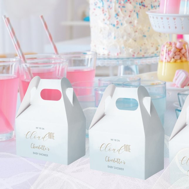 Caixinha De Lembrancinhas Chuva de Bênçãos Celeste Baby Shower (Cloud 9 Celestial Blue Baby Shower Favor Boxes ©Susanne Sachers - Sunny Mind 🌞)