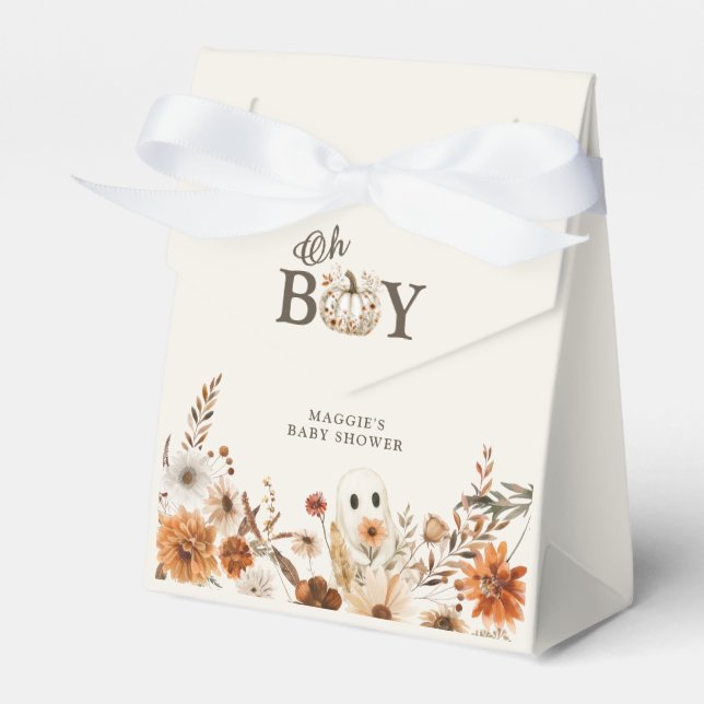 Caixinha De Lembrancinhas Chuva de Boho Outono Fantasma Floral Oh Boy Baby S (Frente)