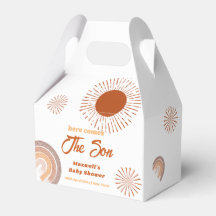 Chuva de Cores Boho Aqui Vem o Filho Chá de Bebê 