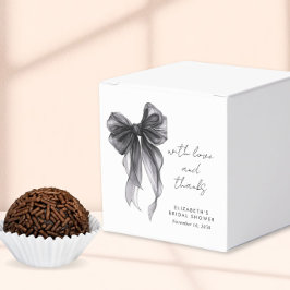 Caixinha De Lembrancinhas Chuva de Noiva em Aquarela com Laço Preto