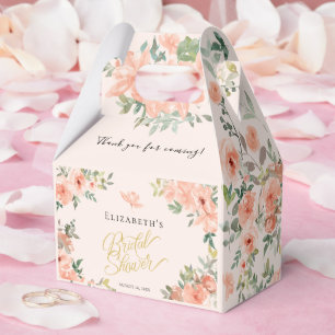 Caixinha De Lembrancinhas Chuva de Noiva Floral Pêssego