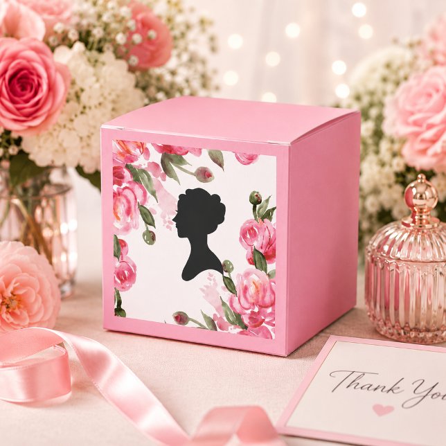 CAIXINHA DE LEMBRANCINHAS CHUVA DE NOIVA FLORAL ROSA (Criador carregado)