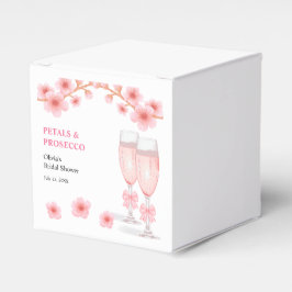 Caixinha De Lembrancinhas Chuva de Pétalas Rosa e Prosecco no Chá de Noiva