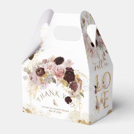 Caixinha De Lembrancinhas Chuva de presentes de noiva floral dourada de flor