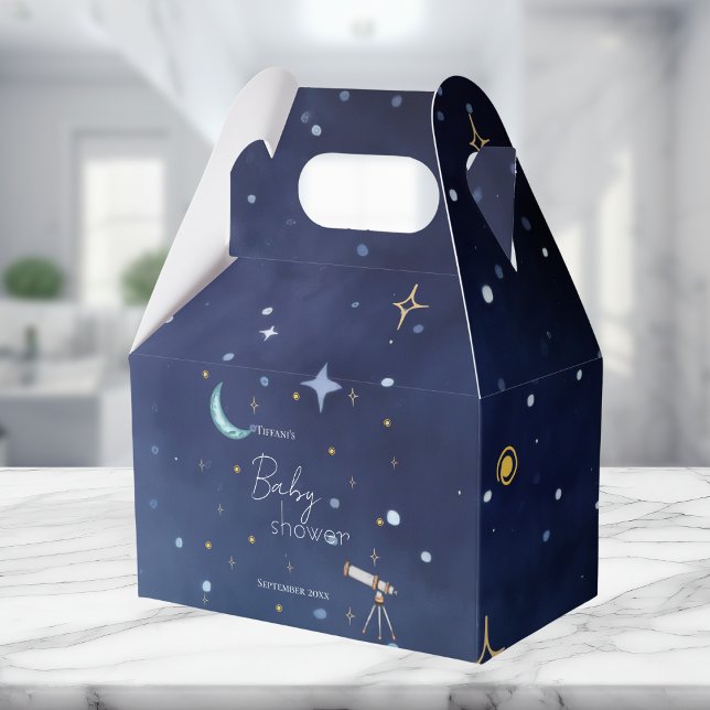 Caixinha De Lembrancinhas Chuveiro de Bebê Céu, Lua e Estrelas Celestiais Fo (Criador carregado)