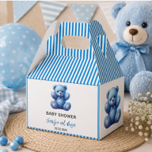 Chuveiro de Bebê Menino Vintage Urso Teddy Azul Fo