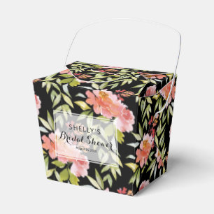 Caixinha De Lembrancinhas Chuveiro de Noiva com Vegetação Floral Vermelha Lu