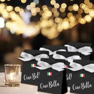 Caixinha De Lembrancinhas Ciao Bella Italian Elegante Roteiro Preto 