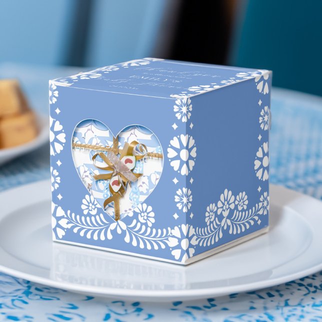 Caixinha De Lembrancinhas Cielito lindo poeirento chá de fraldas azul (Cielito lindo dusty blue baby shower favors personalized favor boxes printed candy favor box)