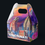 Caixinha De Lembrancinhas Cincinnati Skyline Abstrato Art<br><div class="desc">Adicione um toque moderno ao seu evento com esta caixa de favoritos com a arte em linha do horizonte abstrato Cincinnati. Perfeito para casamentos,  festas ou presentes corporativos.</div>