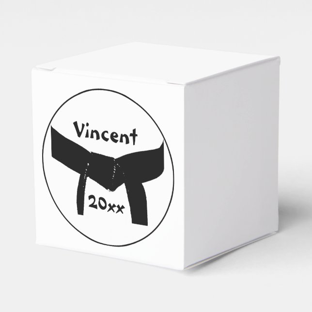 Caixinha De Lembrancinhas Cinturão Negro Básico de Artes Marciais (Frente)