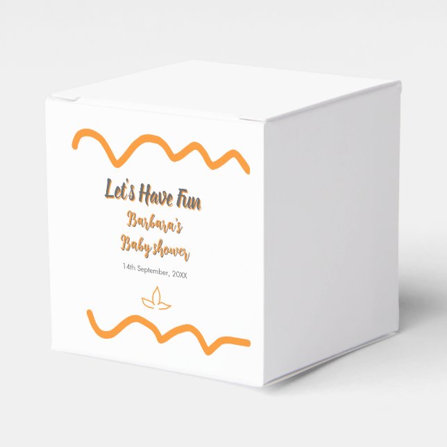 Caixinha De Lembrancinhas Cinza-de-laranja retro-espanhol chá de fraldas boh (Frente)