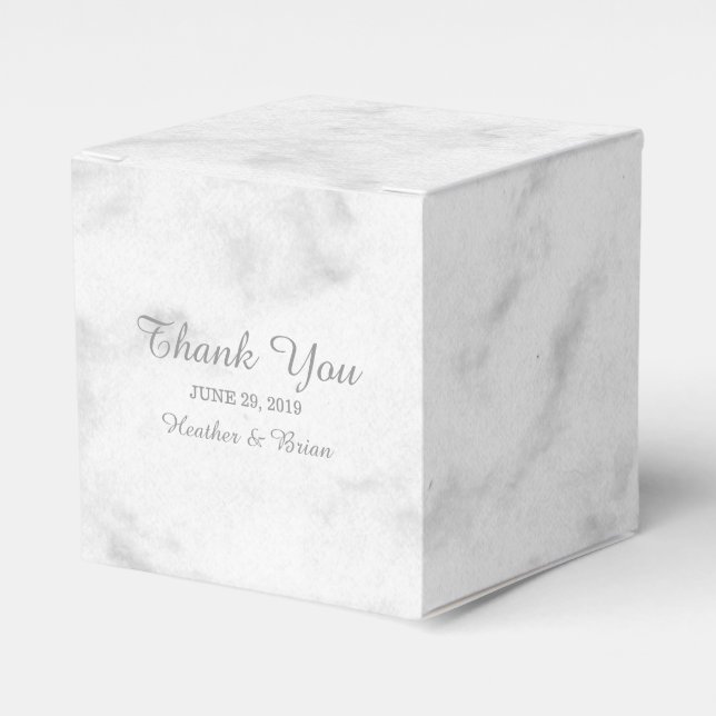 Caixinha De Lembrancinhas Cinza Elegante Marble Wedding (Frente)
