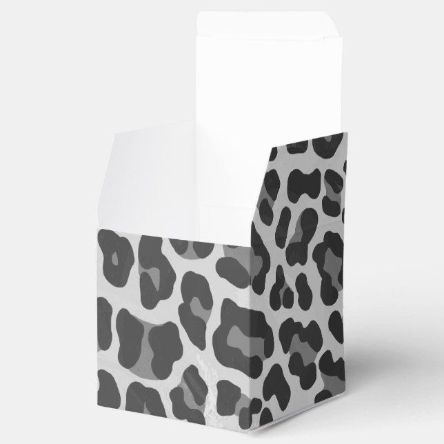 Caixinha De Lembrancinhas Cinza-leopardo e Impressão-luz (Aberto)