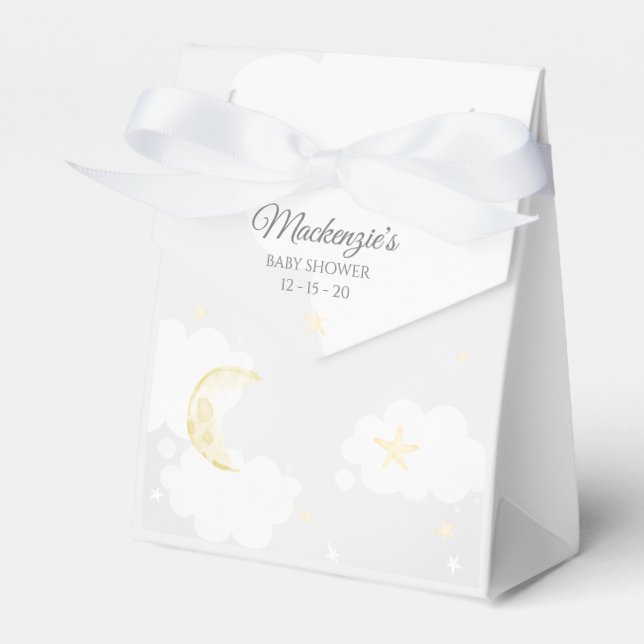 Caixinha De Lembrancinhas Cinza pálida Twinkle Pequena Chá de fraldas de Sta (Frente)