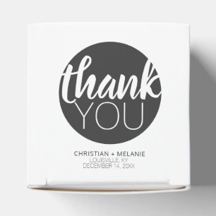 Caixinha De Lembrancinhas Círculo Negro Elegante Clássico Obrigado Casamen