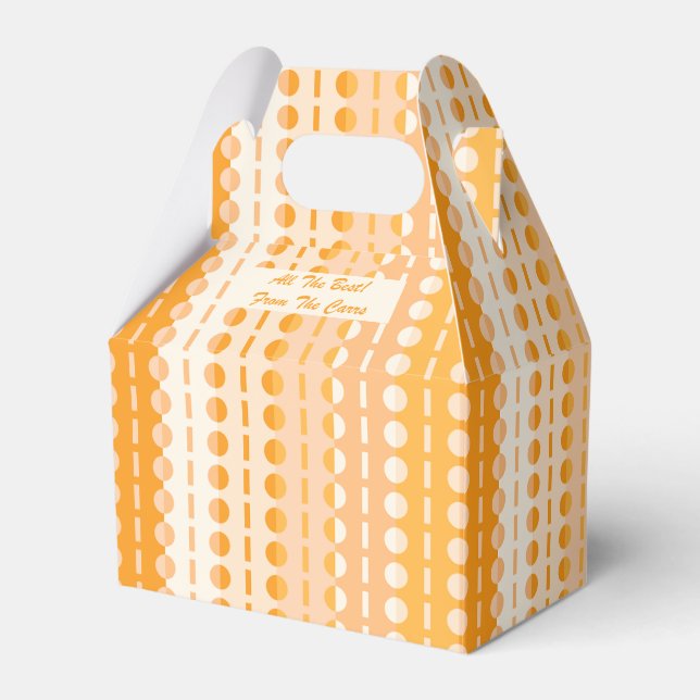 Caixinha De Lembrancinhas Círculos em Listras-Laranja Tom de Pêssego Ombre G (Frente)