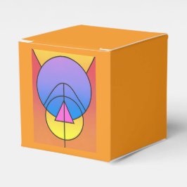 Caixinha De Lembrancinhas Círculos Geométricos Abstratos Linha Colorida