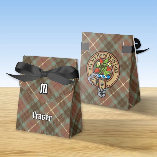 Caixinha De Lembrancinhas Clan Fraser Crest sobre a Caça ao Tartan (Criador carregado)