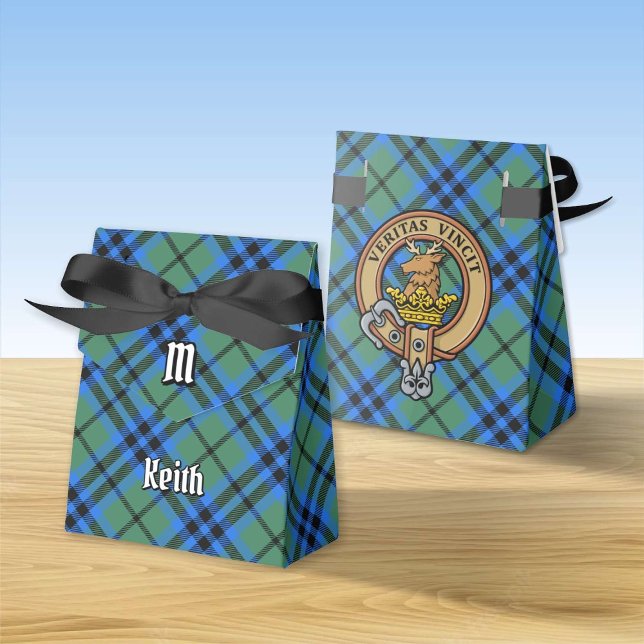 Caixinha De Lembrancinhas Clan Keith Crest sobre Tartan Favor Box (Criador carregado)