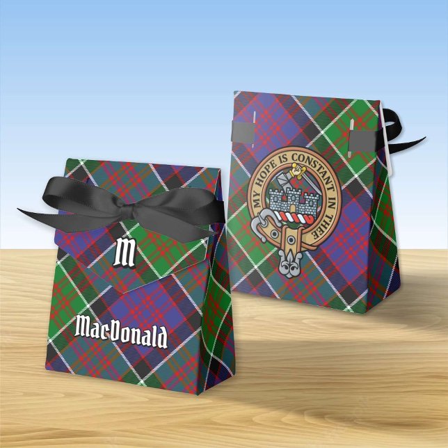 Caixinha De Lembrancinhas Clan MacDonald do Clanranald Crest sobre Tartan (Criador carregado)