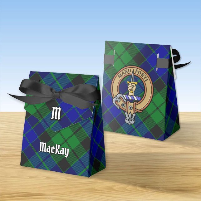 Caixinha De Lembrancinhas Clan MacKay Crest sobre Tartan (Criador carregado)