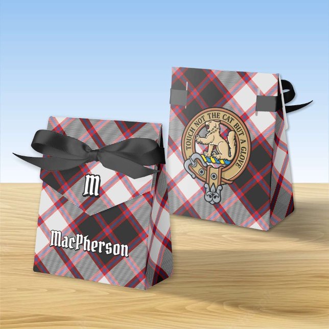 Caixinha De Lembrancinhas Clan MacPherson Crest sobre caçar Tartan (Criador carregado)