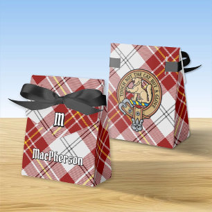 Caixinha De Lembrancinhas Clan MacPherson Crest sobre Red Dress Tartan