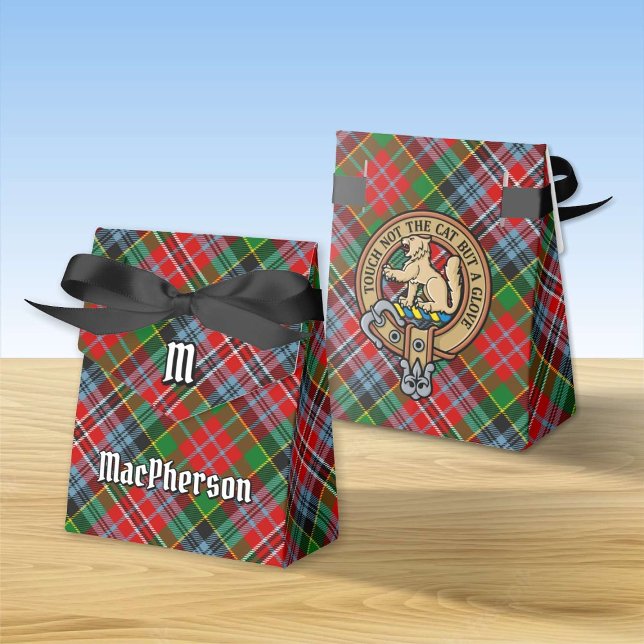 Caixinha De Lembrancinhas Clan MacPherson Crest sobre Tartan (Criador carregado)